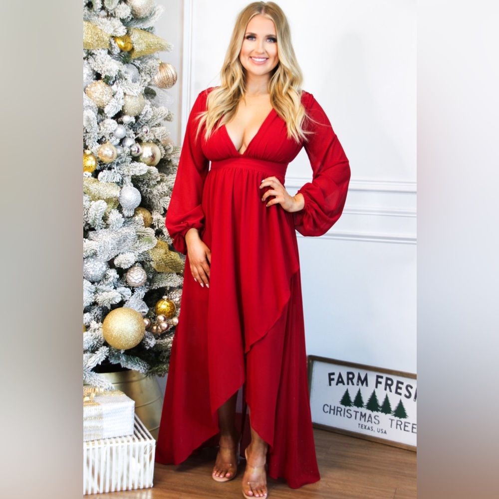 High Low Maxi Dress: long sleeve